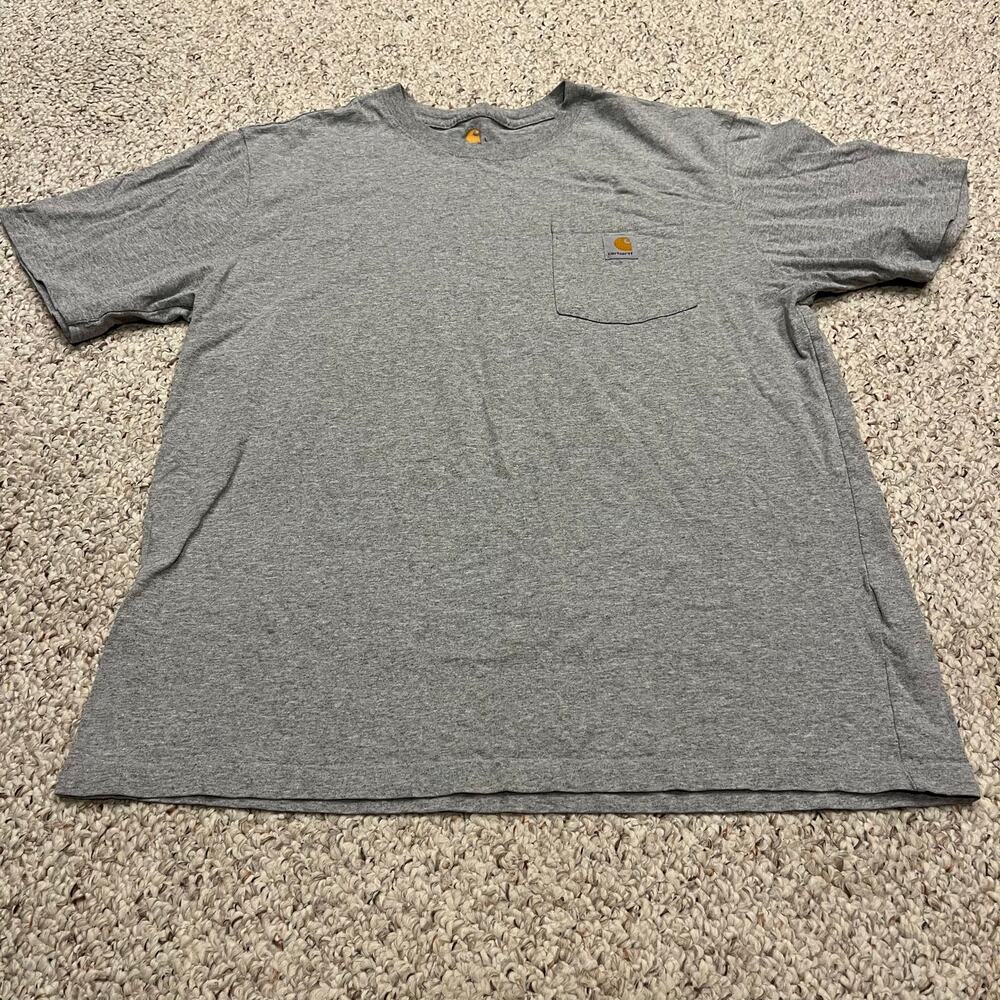Carhartt Men's Short Sleeve Pocket Tee Sz L Original Fit Gray Workwear